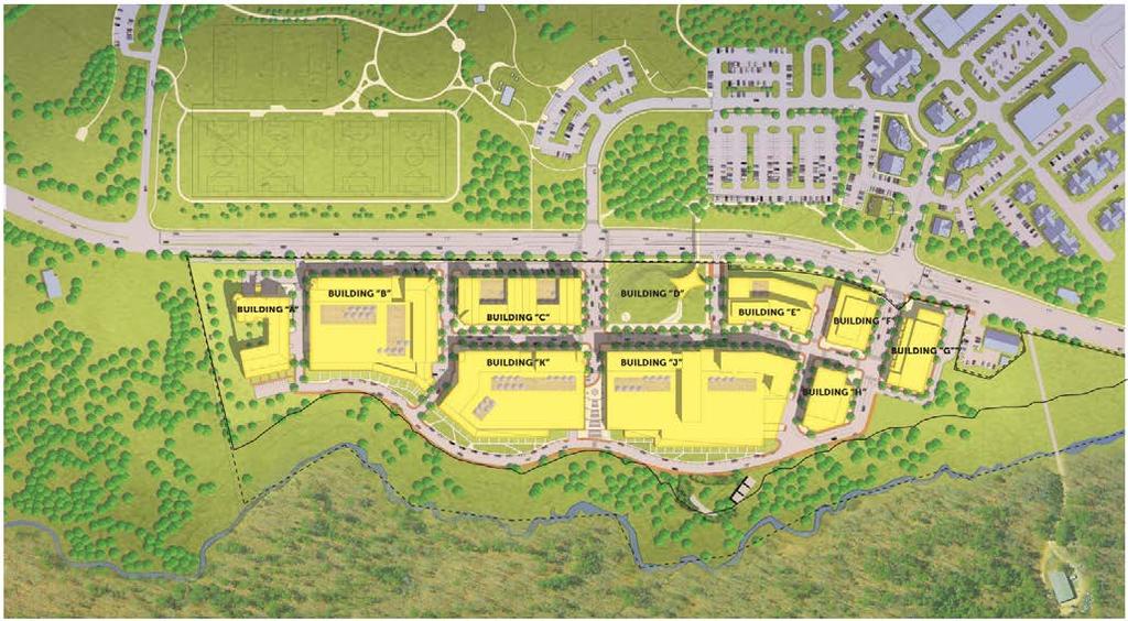 Figure 2-15 Obey Creek Illustrative Plan Source: Town of Chapel Hill, Obey Creek Design Guidelines, 215 Glen Lennox Shopping Center Glen Lennox is an existing mixed-use development located on Raleigh