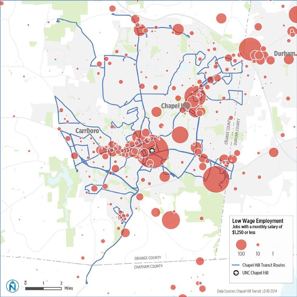 Figure 3-7 Chapel Hill and Carrboro: 214 Low Wage