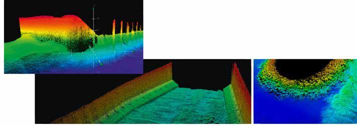Port & Harbors Harbor structures, Odom MB1. SeaBat 7125-SV2 Full Rate Dual Head Wall Data Color by Depth.