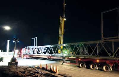 Weighing over 20 tonnes and with a width of 40 metres, the structure was escorted onto the network by the police during an overnight full carriageway closure.