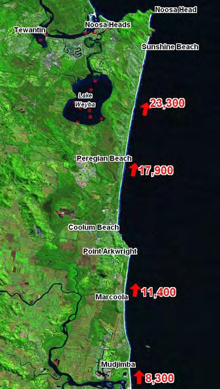 6.3 Zone 1: Coolum Beach to Mudjimba 6.3.1 Overview Spatial Extent and Values Shoreline management zone 1 extends from the Sunshine Coast Council northern boundary, north of Coolum, to the tombolo
