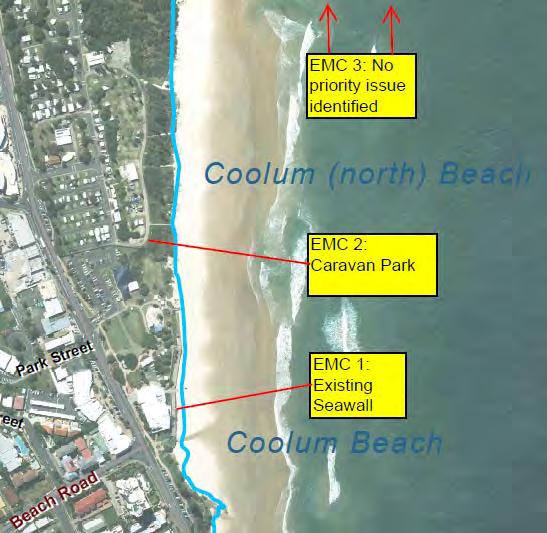 6.3.3 Priority beach management units priority erosion issue identified 6.3.3.1 Coolum Beach beach unit 1 Overview The Beach unit 1 map of Appendix A provides spatial context to this beach management unit and provides an overview of the major mapped values, where available.