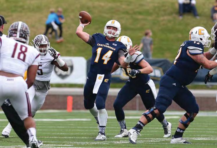 ANNUAL AWARD WINNERS #SOCONFB In 2015, Chattanooga quarterback Jacob Huesman became the first player to earn SoCon Offensive Player of the Year honors from the league s coaches three times.