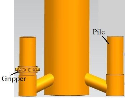 1 Body ROV control panel 3 Hydraulic cylinder 4 Lifting lug Figure 1. Structal diagram of pile gripper. As shown in Fig.