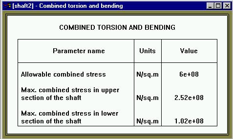 Figure 8-18. Combined torsion and bending (alternative variant). Now click Last menu, Shaft vibration characteristics, and the table shown in Figure 8-19 