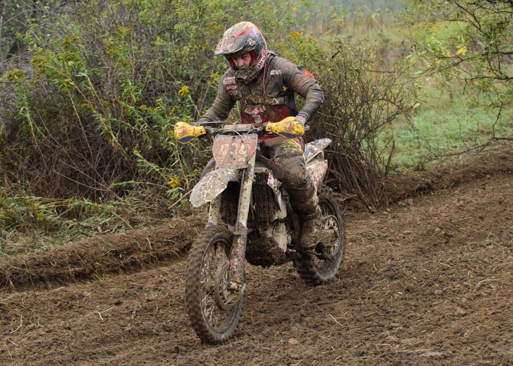 IN THE WIND P22 Thad Duvall won a wet one at the Mountain Ridge GNCC in Pennsylvania.
