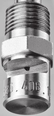 Tongue-type nozzles for air or saturated steam Series 8 Wide-angle, powerful air jet. 1/8 BSPT Blowing off liquids, cooling, reheating, drying. Hex 11. 9 3 7 Ø 1 Weight brass: 18 g Spray angle Mat.