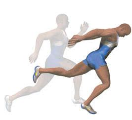 To increase foot speed, sprinters use elastics that pull them forward and train on treadmills and downhill slopes. Sprinters use restraint cables and race uphill to improve their power.