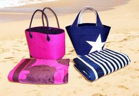 Beach footwear, hats, bags, towels