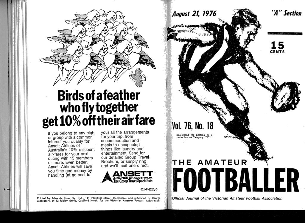 August 21, 1976 'A " Section Birds of a feather who f ly together get 10% off their air fare If you belong to any club, or group with a common interest you qualify for Ansett Airlines of Australia's