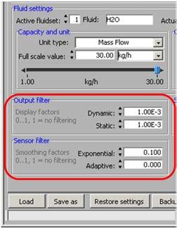 6 Filter settings and counter functionality When a Physical Flow is applied to the Sensor the sensor will measure flow. This signal will go through the Exponential smoothing Filter.