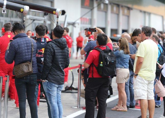 personnel and garages during our Pit Lane Walk, access to which is