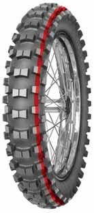 A tread pattern for front wheels of cross motorcycles for semi-hard to  A tread pattern for rear wheels of cross motorcycles for soft terrains.