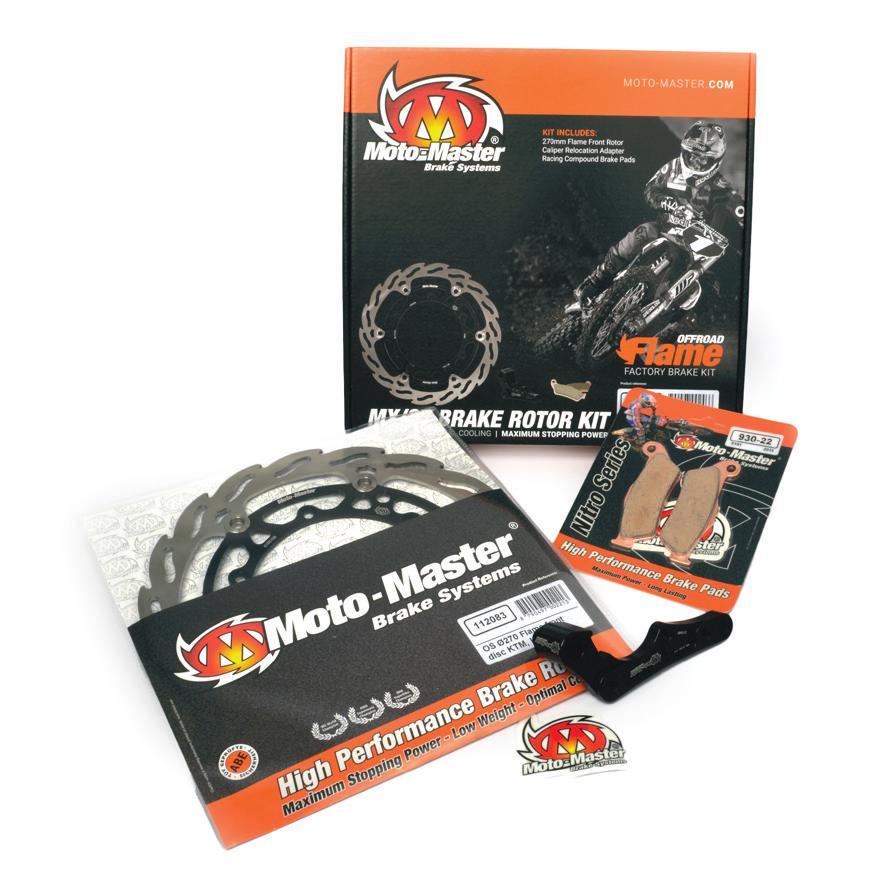 Flame Series Kit FLOATING DISC KIT The Kit includes Flame Series 270mm front rotor, billet caliper bracket and a set of Nitro Sport brake pads.