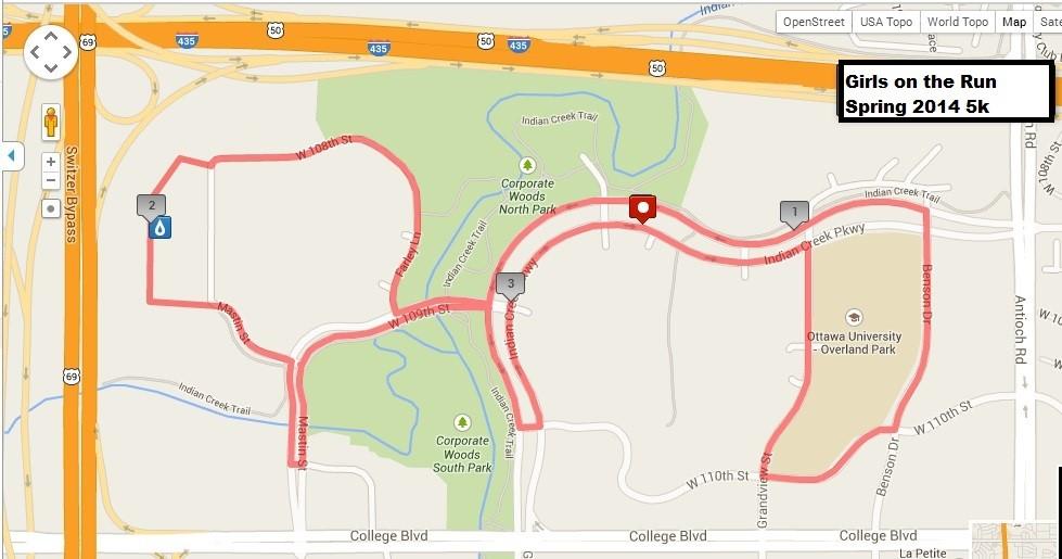 Course map is below! BEFORE YOU LEAVE THE HOUSE ON RACE MORNING: Be sure your daughter wears her GREEN program shirt.
