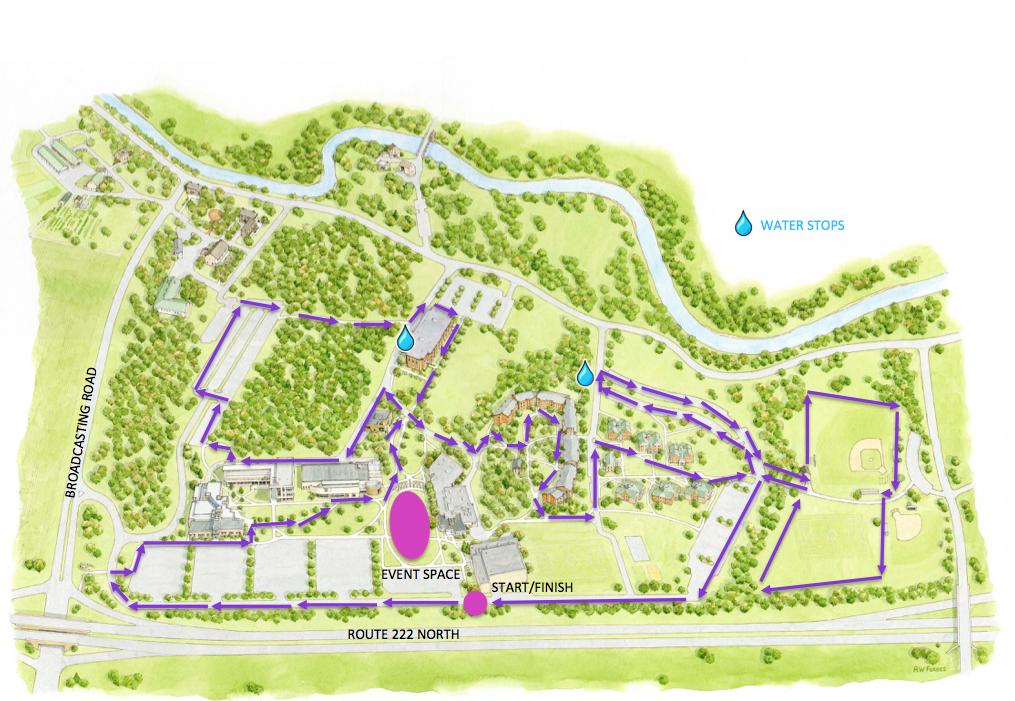 5K Course Map N PENN TATE BERK CAMPU 1800 BRADCATING RAD The Course The Course will loop the scenic Penn tate Berks campus on paved walkways and athletic fields, with festivities on the lawn of