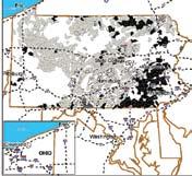 Pennsylvania & Ohio: Brook trout populations remain intact in very few subwatersheds in Pennsylvania, located primarily in the Allegheny Mountains, Potter and Clinton counties, and the northeastern