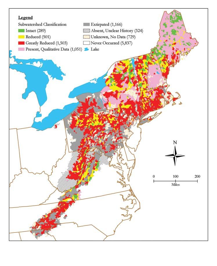 Range by Subwatershed (See pages 18-19 for a larger map) Map data derived from state and federal data and compiled in EBTJV