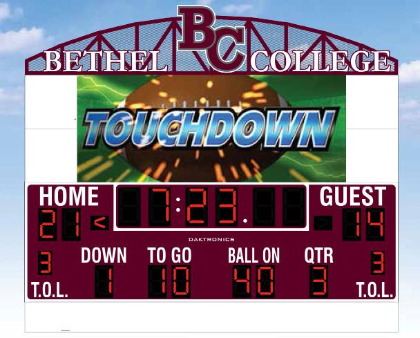 18 wide Ad will run mid-game during timeout/breaks in action at football and soccer events PERMANENT PLAYCLOCK SIGNAGE (two per clock) Available in five-year package at $1,000/year (production
