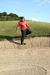 Bunkers Among the first rules of etiquette taught to young players are to rake the bunker smooth of footprints and repair divots after the shot.
