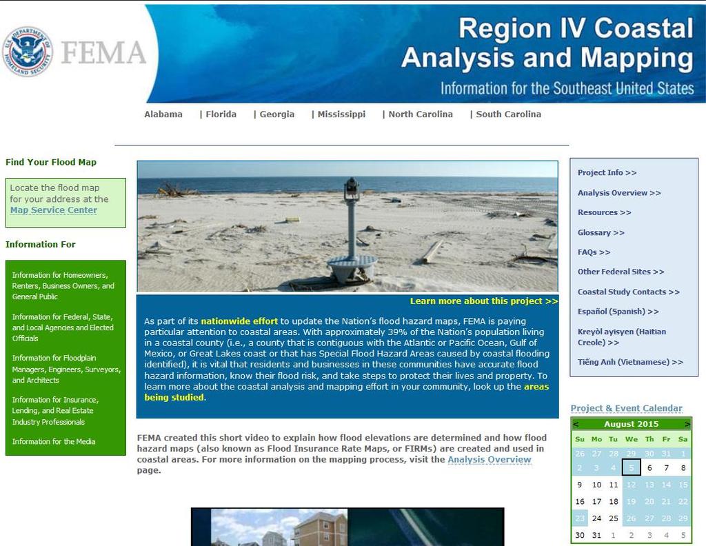 Coastal Study Outreach Efforts Coastal Community Engagement Plan RIV Website: www.southeastcoastalmaps.