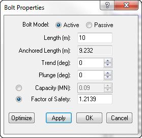 Combination Analysis Tutorial 3-16 3. To determine the bolt capacity that will yield a minimum factor of safety of 1.2 choose the Support > Edit Bolt menu option.