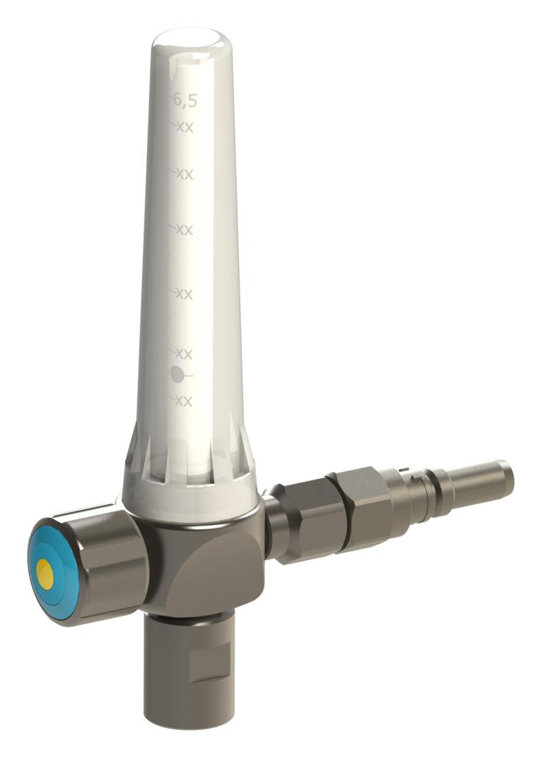 ACCESORIES - FLOWMETER TECHNICAL ES Flowmeter with built-in needle valve and non-return valve for Quick Connect with media indication according to EN13792.