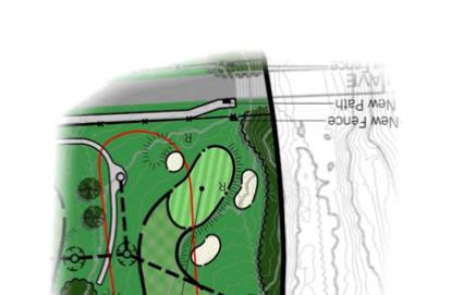 HOLE #3 PAR 4 Split the existing tee into a new black and gold tee and
