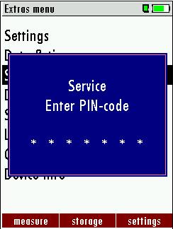 Scroll up to SERVICE MENU and press OK Enter the PIN code (please contact MRU to obtain the PIN code for your analyzer (832) 230-0155) Each analyzer has a different pin code and is valid from January