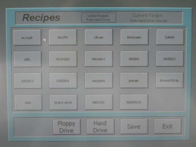 Processing 1. Press the 'Files' button to open a menu for selecting the desired recipe.