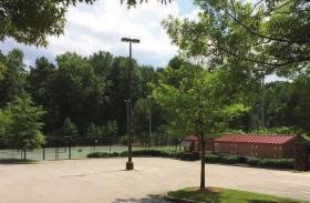 Tennis Information parks and on school campuses are hard