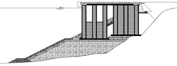 Supporting structure consisted of concrete caissons designed and arranged in number of rows (along the coastline) and columns (perpendicular to the coastline) to maintain structural