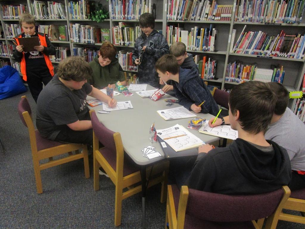 Trumpy (Math) combined their classes in our space for several weeks for morning and afternoon sessions of The Real Game.