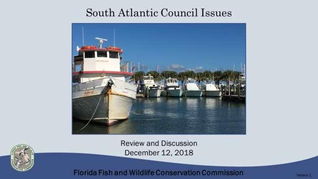 This is a review and discussion of actions and discussions from the South Atlantic Fishery Management Council s (Council) Sept. 30 through Oct.
