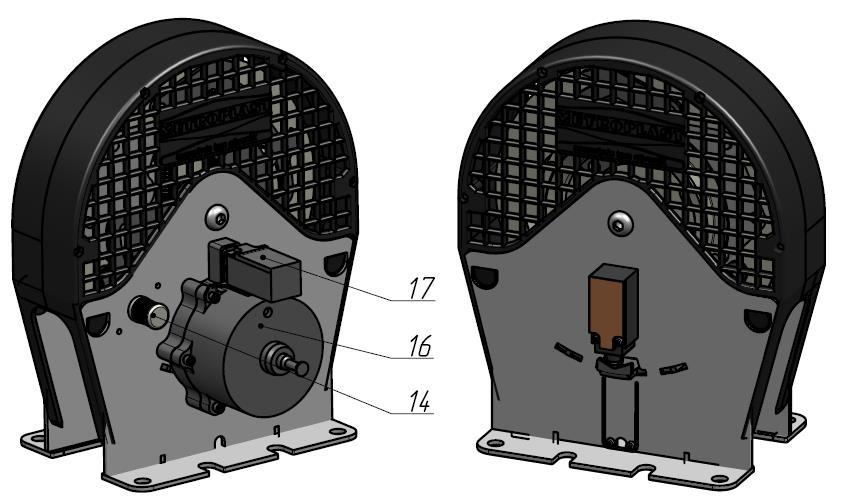 13, which breaks the safety chain until the sheave will be locked pos.3. Tin order to test the traction abilities of the groove of the main sheave it is necessary to press on the locking mechanism pos.