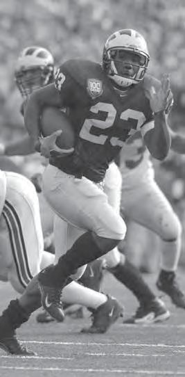 MICHIGAN FOOTBALL COMBINED RUSHING/RECEIVING Game 1. Chris Perry...53 at State, Nov. 1, 2003 2. Anthony Thomas...45 at Indiana, Oct. 30, 1999 3. Mike Hart...44 Penn State, Sept. 22, 2007 4. Mike Hart...43 at Illinois, Oct.