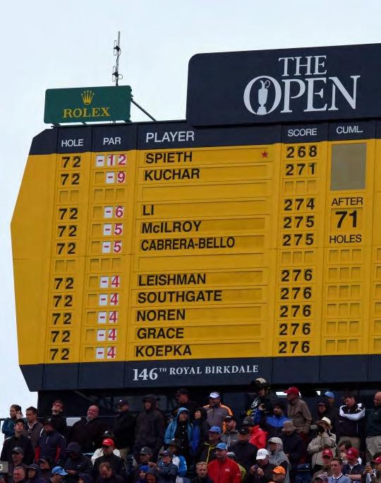 YOUR EXCLUSIVE EXPERIENCES BEHIND THE SCENES AT CARNOUSTIE THURSDAY & SUNDAY Tour of The Open s iconic Yellow Leaderboards Behind the ropes access to the world s greatest players on the practice