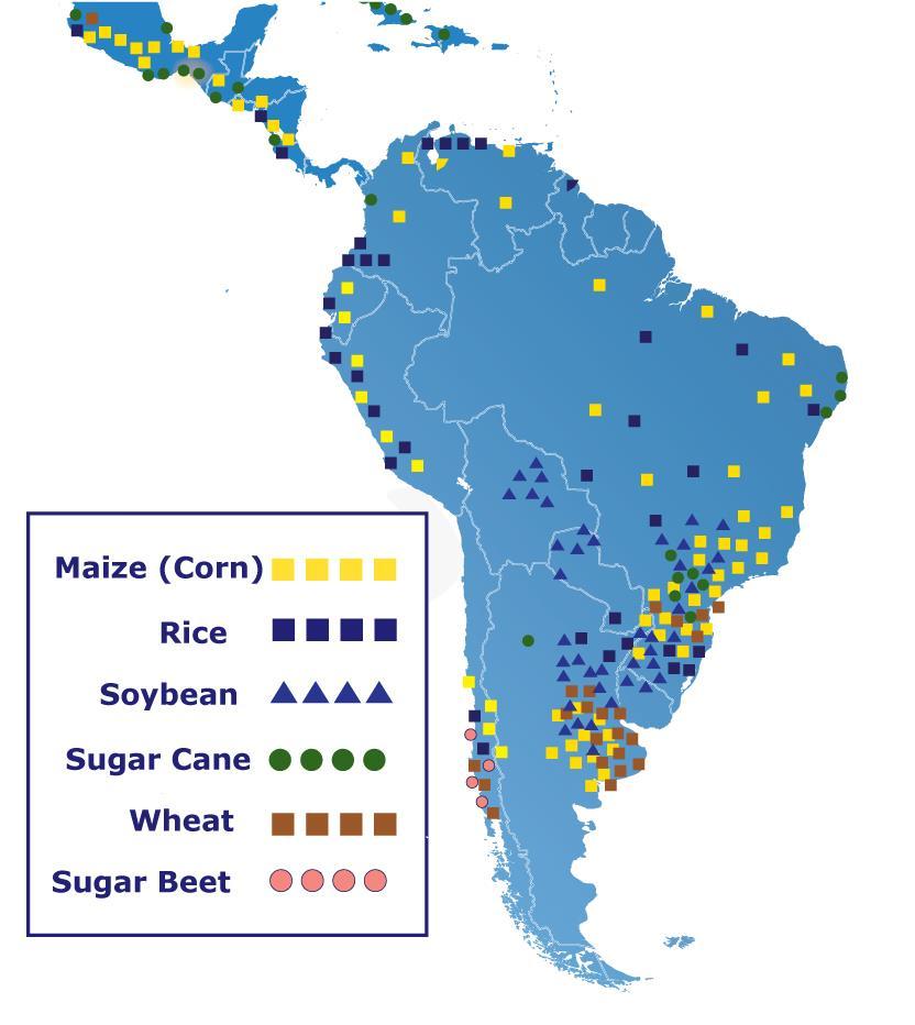 Major crops in South America http://www.