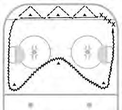 skate to center; pivot and skate to line-up and stop. Repeat as diagrammed. Do from both ends. 5 minutes Bank Pass (refine) 1. All players in one corner of the ice. Each with a puck. 2.
