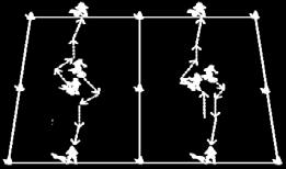 Players start unopposed dribbling into the middle and performing a turn to move into space, thus teaching them moves to beat opponent.