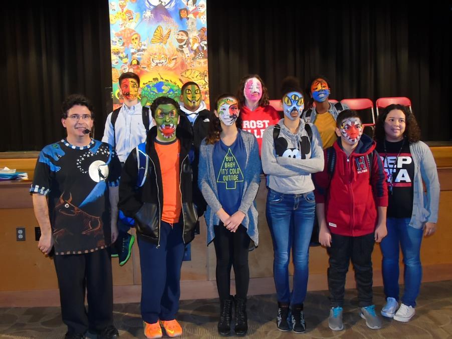 Story Faces returns to BMS On December 18, 2015, the 8th grade students, of Bellport Middle School were treated to an Assembly Program of Story Faces presentation by artist, author & Storyteller