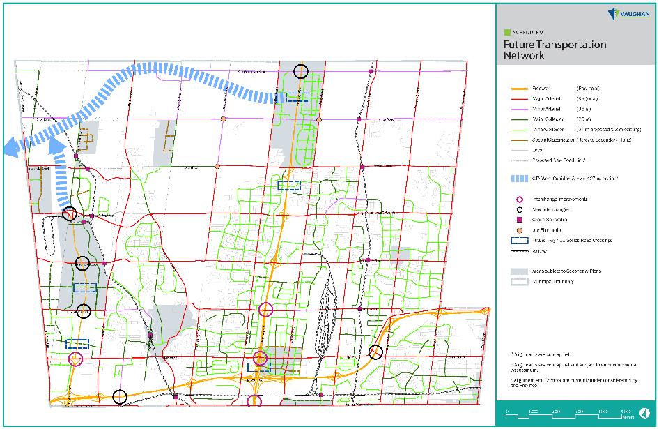 municipal roadway network improvements are required to support future growth: Langstaff Road widening Langstaff Road connection