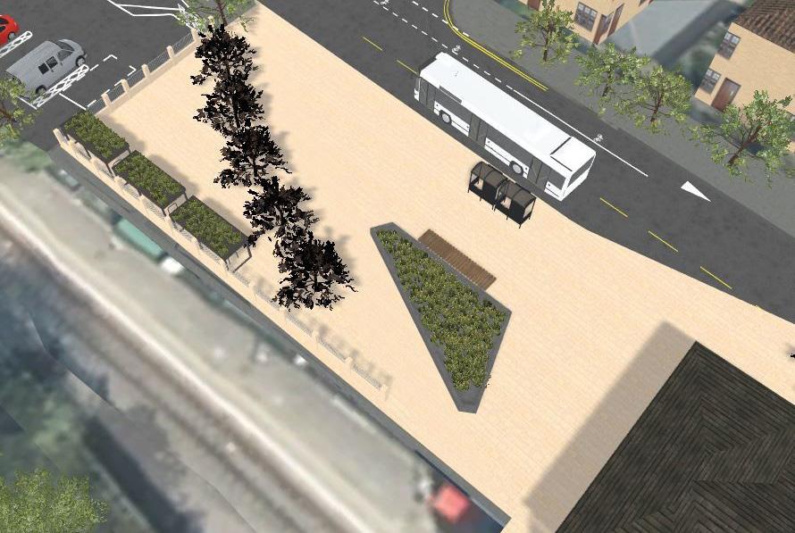 Braintree Station Access Improvements Redesign options for bus layby Five options have been designed for the layout of a new pedestrianised space in the area currently occupied by the bus layby