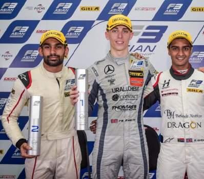 As the drivers clocked up laps in the Tatuus Autotecnica Motori F3 car, race 3 saw the British-based Dragon HitechGP s dominance challenged by local hero Akash Nandy (21).