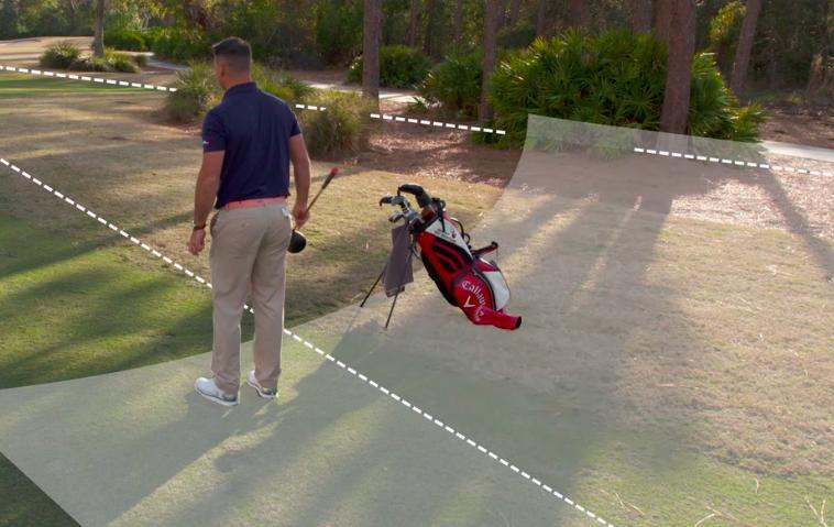 Stroke and Distance: New Local Rule This option allows the player to drop in a large area between the point where the ball is estimated to have come to rest or gone out of bounds and the edge of the