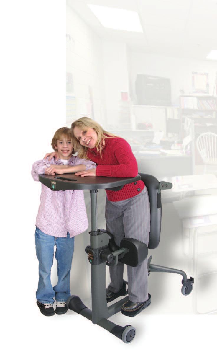 Clinical and consumer feedback led us to design a stander with a focus on positioning, modularity, and growth. The Evolv provides a safe and supportive transition to standing.