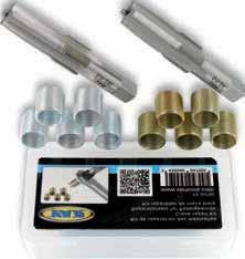 Both taps fit conventional tap handle DV-04330 (page 63) To be used with cutting oil CD-77000 (page 7) The kit includes : - 1 set of 2 reaming taps in 5/8 x24 tpi (L&R) - 5 threaded bushings for