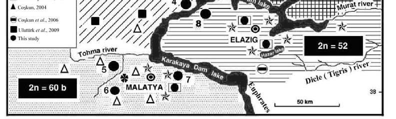 (6) Malatya Do an ehir - Örnek village, (7) Malatya Kale zol, (8) Elazı - Keban - Çirkan village, (9) Erzincan Kemaliye - Esentepe village, (10) Tunceli - Hozat - Akmezra village, (11) Tunceli