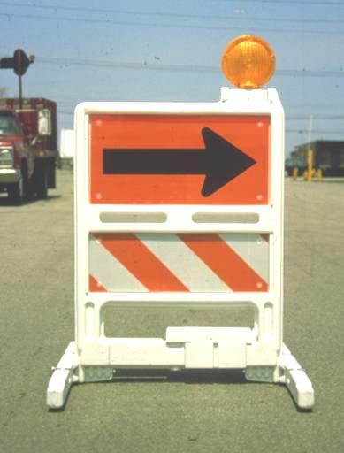 Direction Indicator Barricades 2009 MUTCD approved - Built-in warning