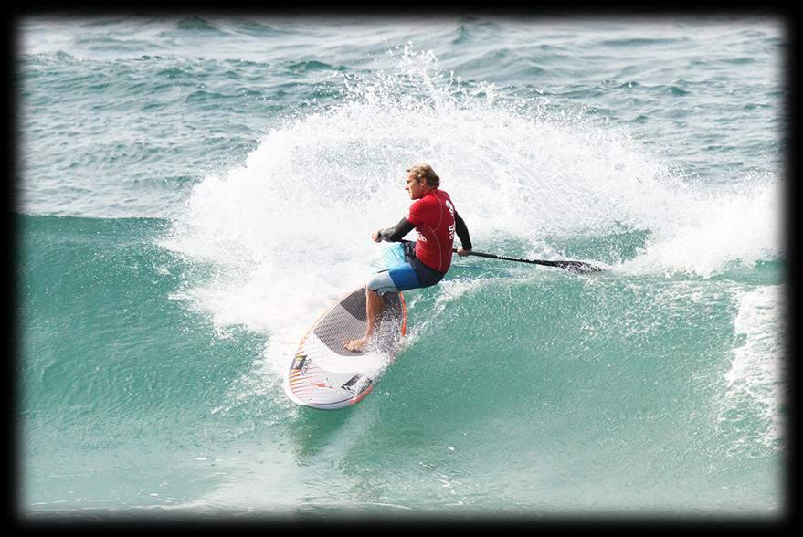 SUP SURFING Surfers must perform radical controlled maneuvers, using the paddle as a key tool, in the critical sections of a wave with speed, power and flow to maximize scoring potential.